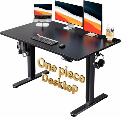 Vista 8 de HUANUO Escritorio Eléctrico de Pie, Superficie de Escritorio de Una Sola Pieza de 40" x 24", Escritorio de Computadora de Altura Ajustable, 4 Negro