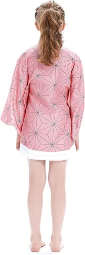 Vista 3 de Kimono para niños, disfraz de cosplay, cárdigan, chaqueta, bata, capa de anime