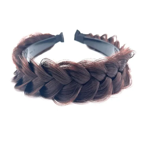 Vista 21 de Banda ancha trenzada para el cabello, accesorios para el cabello, banda elástica antideslizante para mujeres y niñas (A1002)