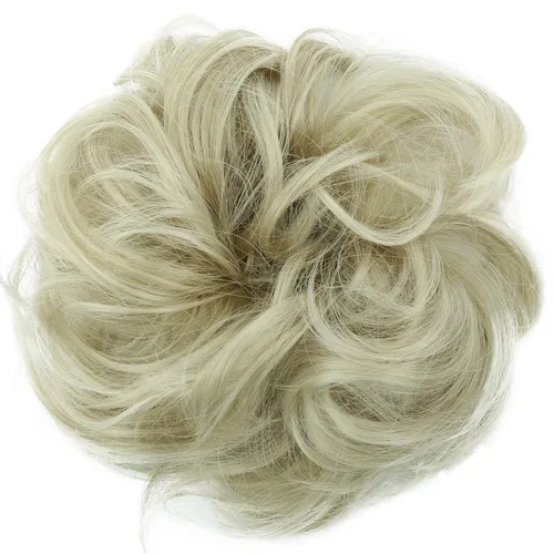 Vista 16 de CAISHA Postizo Grande Scrunchy Recogido Peinado Nupcial Rizado Moño Despeinado Marrón Chocolate Oscuro G2E