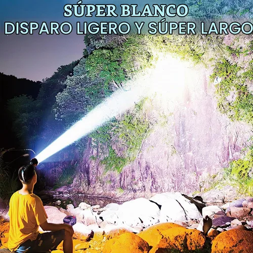 Vista 3 de Linterna frontal recargable súper brillante de alta potencia, lámpara LED recargable, luces LED para la frente, faro frontal impermeable con luces