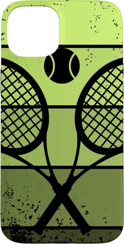 Vista 9 de Raqueta de jugador de tenis con cancha de pelota de tenis Vintage Retro Case para iPhone 17