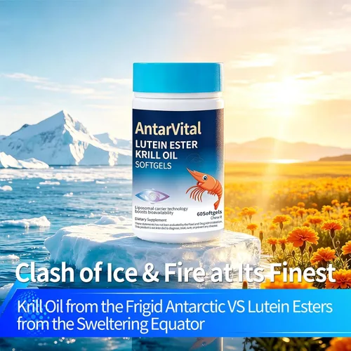 Vista 2 de Aceite de krill de éster de luteína, suplemento de apoyo para la salud ocular, 60