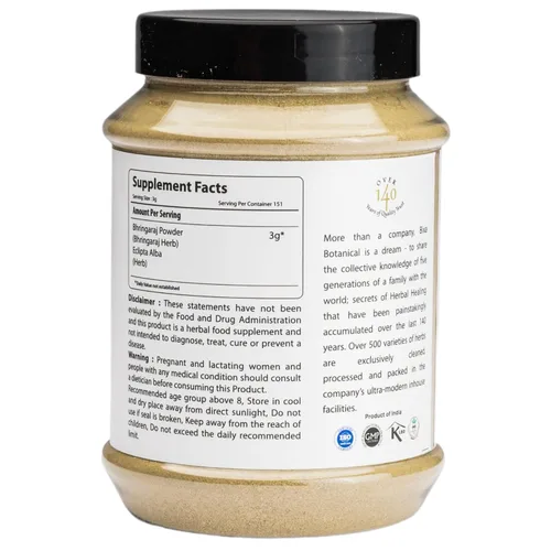 Vista 4 de Bixa Botanical Bhringaraj Polvo Eclipta Alba - 1 libra/16 onzas Suplemento de hierbas ayurvédicas Sin gluten, sin OMG, tratado al vapor