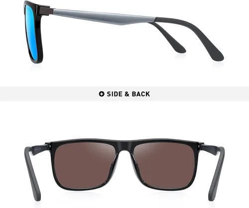 Vista 4 de MERRYS Gafas de sol cuadradas polarizadas para hombre patas de aluminio 100 UV S8250