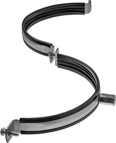 Vista 8 de Vent Systems Abrazadera de tubo de 8 pulgadas – Abrazaderas de conducto de acero galvanizado de alta resistencia con forro de goma para reducción