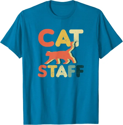 Vista 8 de Cat Servant Design Vintage Retro Staff Gift T-Shirt for Men Women