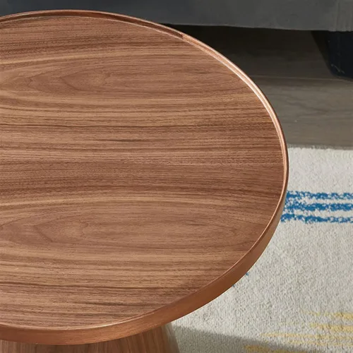 Vista 4 de TOMYEUS Mesa de centro pequeña, mesa auxiliar para el hogar, dormitorio, balcón, sala de estar, sofá, mesa auxiliar de madera, mesa pequeña simple