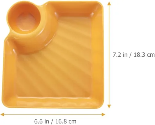 Vista 2 de Housoutil Bandeja cuadrada para papas fritas con asas resistentes para aperitivos decorativos para servir alimentos