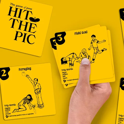 Vista 5 de Juego de fiesta Hit The Pic – Combina la postura en un juego rápido en equipo con improvisación y movimiento, perfecto para grupos y noches de juego