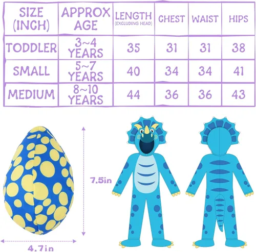 Vista 2 de Dinosaur Costume for Kids Halloween Costumes for Toddlers Boys Girls Triceratops Costumes for Trick or Treating