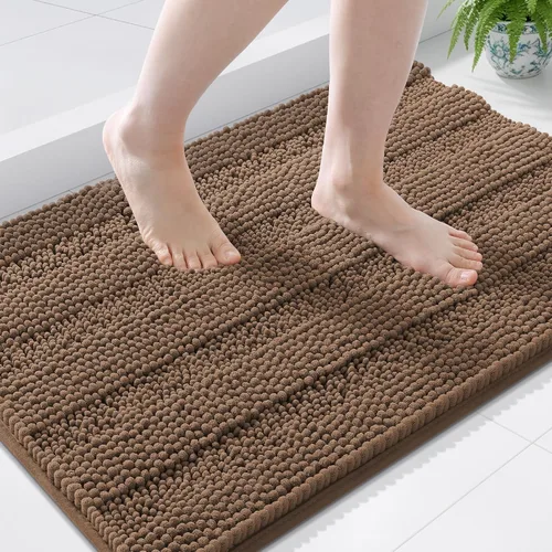 Vista 63 de Grandaily Alfombras de baño de felpilla a rayas de 24 x 16 pulgadas, extra gruesas y suaves, absorbentes, parte trasera de goma, alfombra de ducha