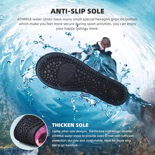 Vista 6 de Zapatos de agua para mujeres y hombres secado rápido calcetines acuáticos natación playa descalzo yoga ejercicio accesorios deportivos piscina