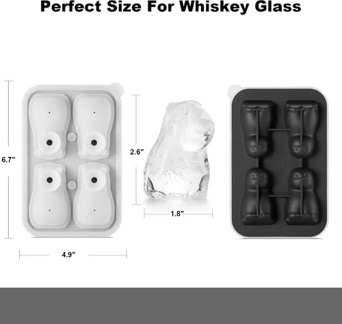 Vista 4 de ACOOKEE Bandeja para cubitos de hielo de Capybara con formas divertidas, lindos regalos de capibara originales, 5.6 cm de gran molde de hielo