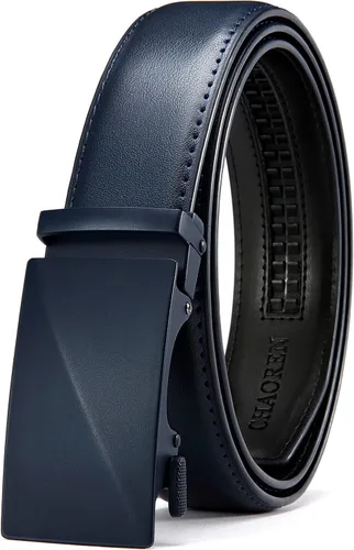 Vista 18 de CHAOREN - Cinturón para hombre - Cinturón de trinquete de cuero de 1 3/8 pulgadas para pantalones de vestir - Cinturón micro ajustable que se adapta