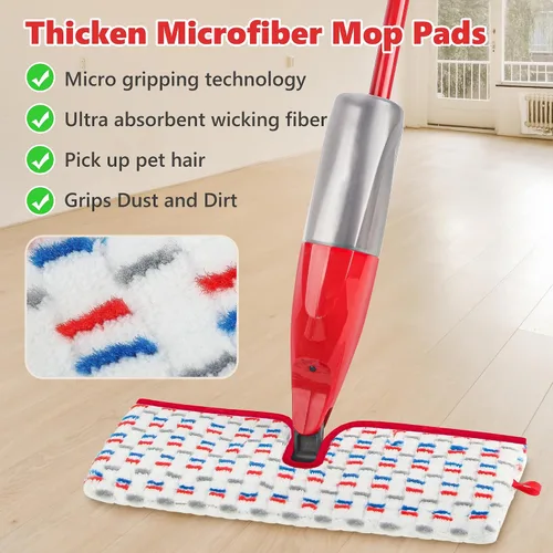 Vista 2 de Almohadillas de microfibra compatibles con la mopa O-Cedar Promist MAX, almohadillas de repuesto reutilizables para trapeador, cabezales