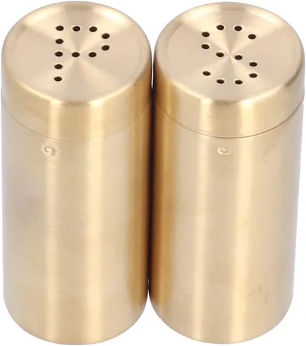 Vista 6 de Juego de salero y pimentero, coctelera de especias de acero inoxidable, fácil de limpiar y rellenar, latas de condimento en polvo con tapa, diseño