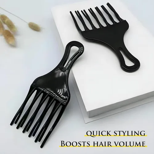 Vista 6 de Juego de 2 piezas de peine afro – Desenredador de doble puño grande y pequeño para pelucas, trenzas y herramienta de peinado para hombres y mujeres