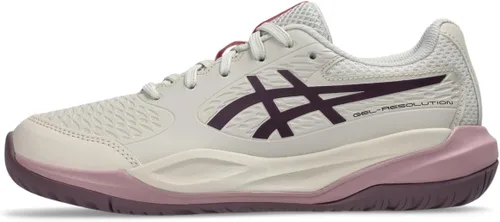 Vista 3 de Zapatillas de tenis para niños ASICS Gel-Resolution X Grade School Avena suave/berenjena oscura