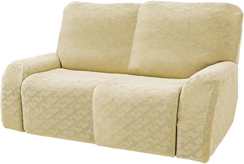 Vista 15 de vctops Fundas elásticas para sofá reclinable de 8 piezas, fundas de jacquard grande para sofá reclinable de 3 asientos, protector suave Blanco