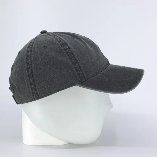 Vista 3 de Gorra de béisbol ajustable de algodón lavado vintage (gris carbón), Gris-Carbón