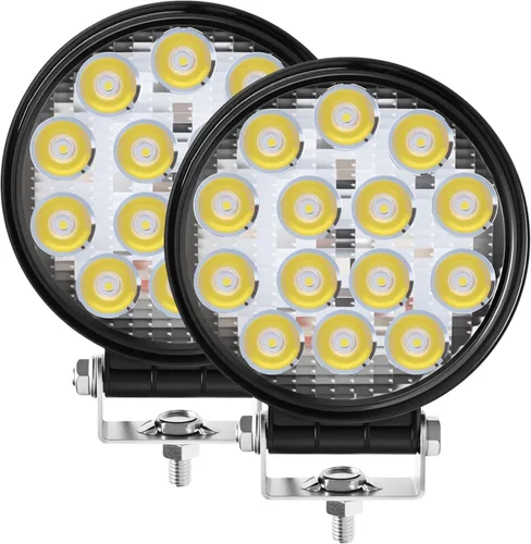 Vista 8 de Nifeida Barra de Pods LED Redondos, 4.5" 140W 14000LM Luz de Trabajo con DRL Ámbar, Haz Combinado Spot Flood Luces Antiniebla de Conducción
