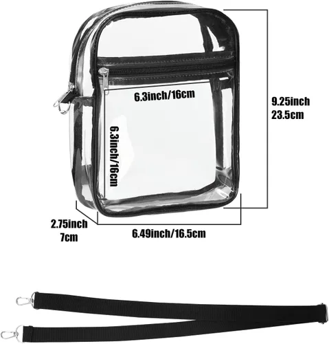 Vista 8 de MoKo Clear Bag Stadium Approved for Women, Crossbody Bag Purse Adjustable Strap Shoulder Bags for Concerts Sports Events