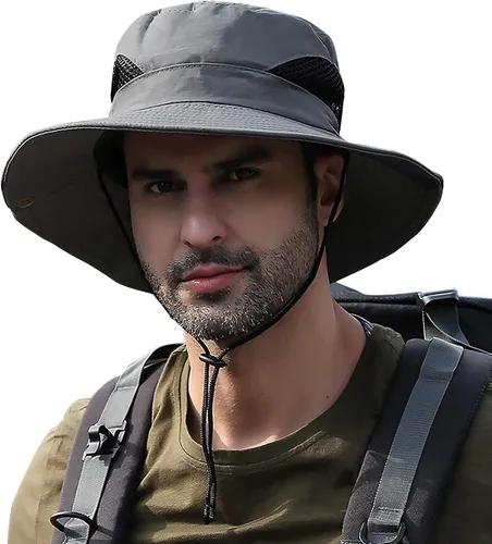Vista 11 de Sun Hats for Men Women UPF 50+ Wide Brim Bucket Hat Waterproof Packable Cowboy Hat for Fishing Beach Safari Gardening Golf