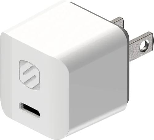 Vista 10 de Scosche HPDC20-SP Cargador rápido PowerVolt 20W Mini Cube USB-C, adaptador de pared para teléfono, carga de energía 4 veces más rápida, enchufe