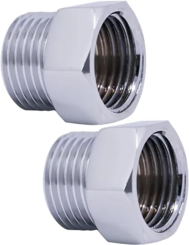 Vista 6 de G 1/2 BSP hembra a rosca macho de 1/2 NPT de EE. UU. (paquete de 2), conexión de tubería de latón macizo, conector con arandela de goma, adaptador