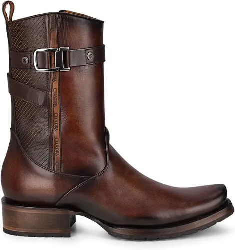 Vista 4 de Cuadra Bota urbana para hombre en piel bovina con cremallera marrón 1J2JRS