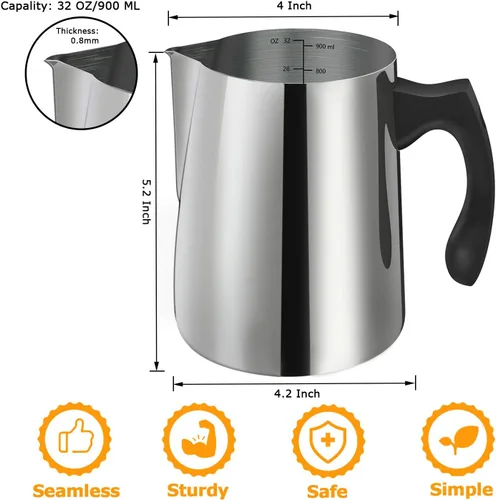 Vista 2 de BBAXI Candle Making Pouring Pot, 32oz Double Boiler Wax Melting Pot, 304 Stainless Steel Candle Making Pitcher with Heat-Resistant Handle and
