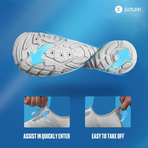 Vista 2 de Simari Zapatos de agua para mujer, hombre, natación, playa, piscina, deportes acuáticos, secado rápido, estilo descalzo, buceo, surf y caminar