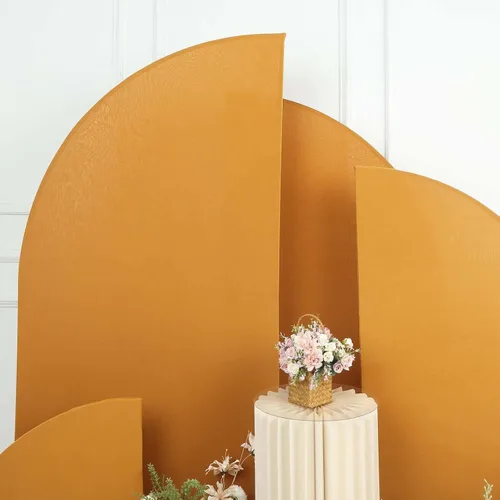 Vista 36 de Efavormart - Juego de 4 fundas de elastano beige para arco de media luna, fundas de telón de fondo Chiara de 2.5 pies a 7 pies para escenarios