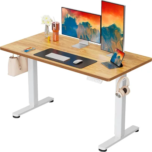 Vista 44 de ErGear - Escritorio eléctrico de pie de altura ajustable, escritorio para estar sentado o de pie de 31.5 x 18.9 pulgadas, escritorio de computadora