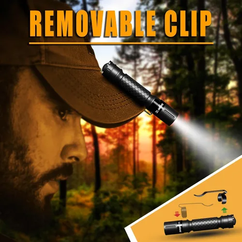 Vista 4 de Ansyper CC 3 modos linternas LED pequeñas y mini potentes de alta luminosidad linterna táctica de bolsillo con clip, linterna compacta y portátil