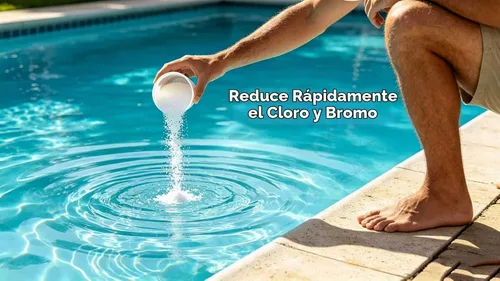 Vista 3 de Neutralizador de cloro para piscina, fórmula de tiosulfato de sodio de acción rápida, 1 libra, reduce rápidamente los niveles de cloro y bromo