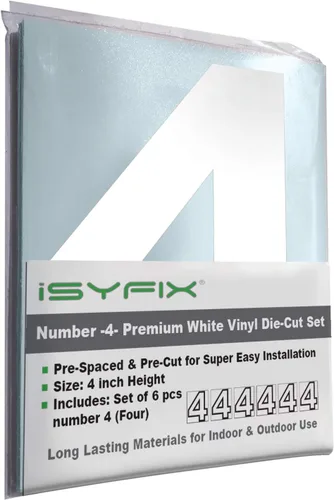 Vista 65 de iSYFIX - Calcomanías de vinilo blancas con número 0 (cero) - Juego de 6 unidades de 1.5 pulgadas autoadhesivas - Decalcomanías premium troqueladas