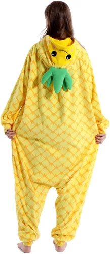 Vista 7 de vavalad Disfraces de piña para adultos, pijamas de una pieza, piña, fruta y piña, regalos para mujeres y hombres