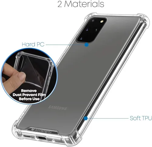 Vista 6 de GOOSPERY Funda para Galaxy S20 Plus, funda protectora transparente con esquinas reforzadas, funda híbrida delgada a prueba de golpes para Samsung