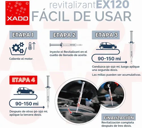 Vista 8 de XADO EX120 para motor de gasolina, paquete de 3 + supergrasa