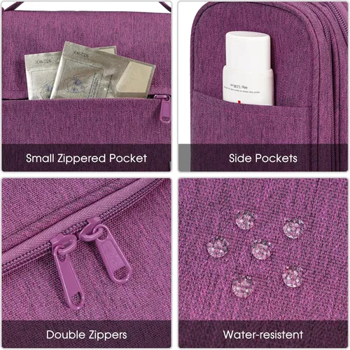 Vista 7 de Bolsa de Aseo Colgante Narwey para Mujeres, Organizador de Maquillaje de Viaje, Bolsa de Artículos de Aseo para Cosméticos, Accesorios Esenciales