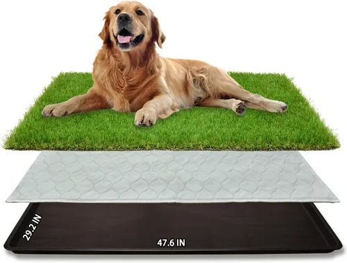 Vista 10 de Parche grande de hierba para perros, cajas de arena para perros, césped artificial para entrenamiento de mascotas, almohadilla lavable para orina