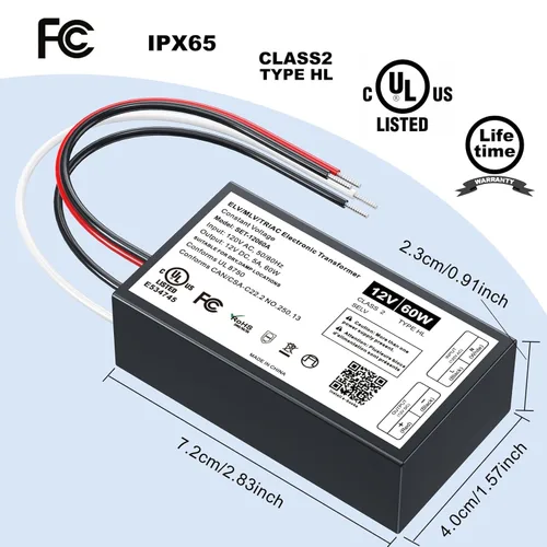 Vista 4 de 2 unids 60 W regulable LED controlador 12 V, Triac/ELV/MLV AC a DC se adapta a Lutron For Leviton Dimmer,Dimmable led Power Supply 60W 12V Class2