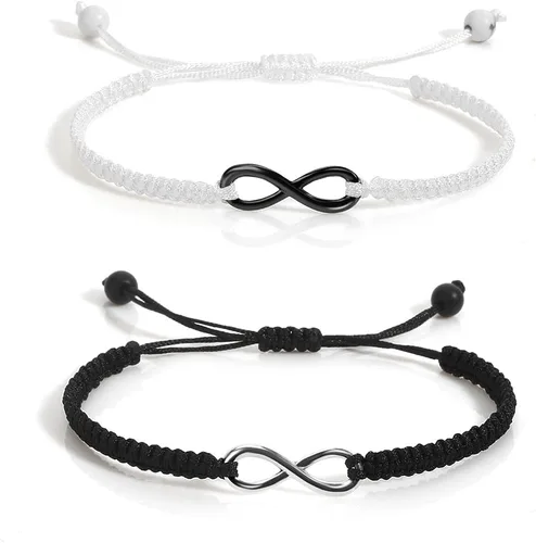 Vista 6 de Generic Pulseras a juego para parejas, regalos del día de San Valentín para él ella, regalos de relación a larga distancia, forma de la pulsera