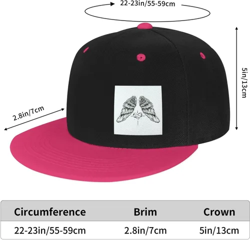 Vista 6 de QIZYOQA Angel Wings and Heart Snapback Hats for Men Women Hat Baseball Cap Flat Bill Visor White Hat