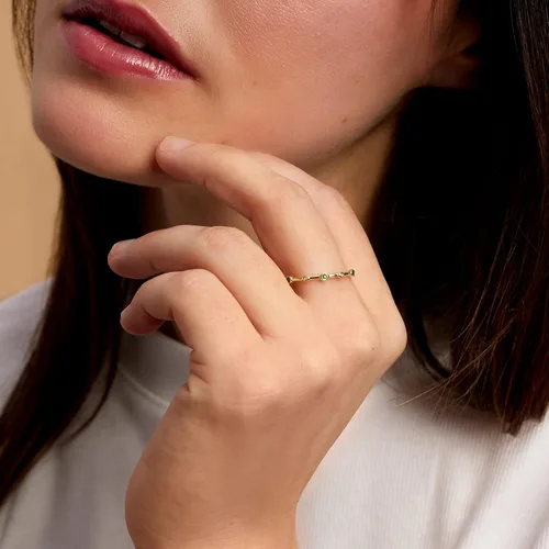 Vista 5 de RS Pure by Ross-Simons Anillo de oro amarillo de 14 quilates con detalles de diamantes y piedras preciosas