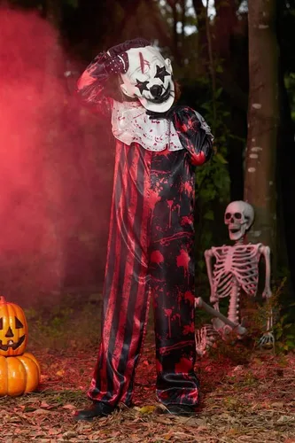 Vista 2 de BesserBay Disfraz de payaso asesino de Halloween para niños de 5 a 14 años