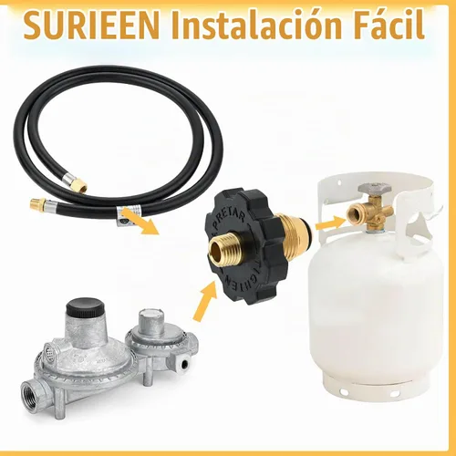 Vista 5 de Manguera de extensión de propano NPT de 1/4", reemplazo