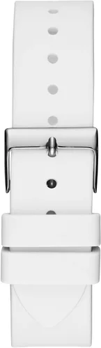 Vista 3 de Guess Frontier - Reloj analógico de cuarzo para mujer con pulsera de silicona W1160L4 Blanco Reloj de cuarzo